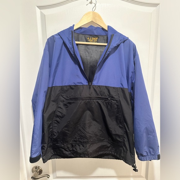 AJ Shop Blue/Black Gore-Tex Jacket ½ Zip Kangaroo Pouch Size Medium Vented - Picture 13 of 13